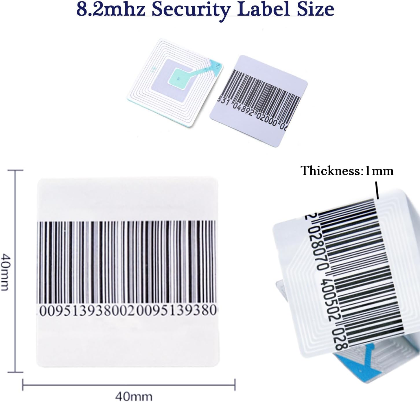 Supermarket Shop Security Guard Clothing Anti Theft 8.2 mhz 4*4 Rf Label Eas Label