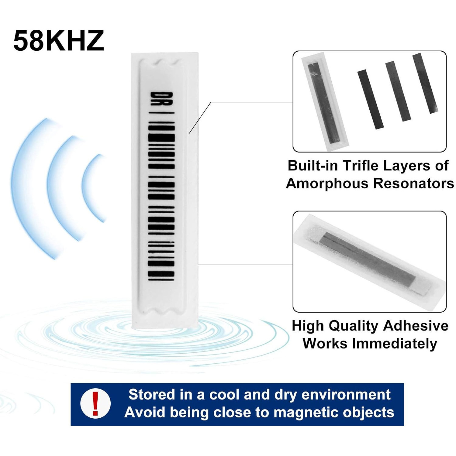 Eas Rigid Custom Shop Labels am soft label Eas 58khz Anti-counterfeit Barcode Alarm Labels