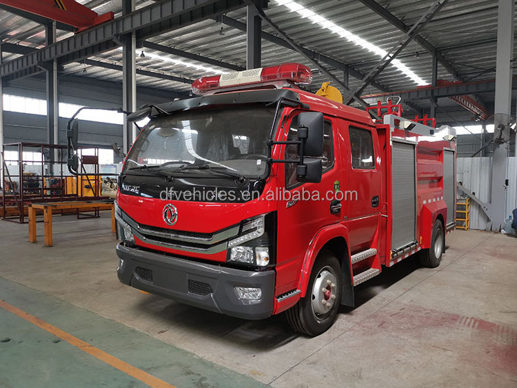 China trade Dongfeng Emergency vehicle 4 door double cabin 6 seat 7m 5 tons water tanker fire trucks