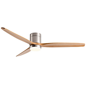 OEM/ODM 52 Inch Smart Bldc Ceiling Fan Modern All Copper Motor 3 Wooden Blades Ceiling Fans With Led Light Chandelier Fan