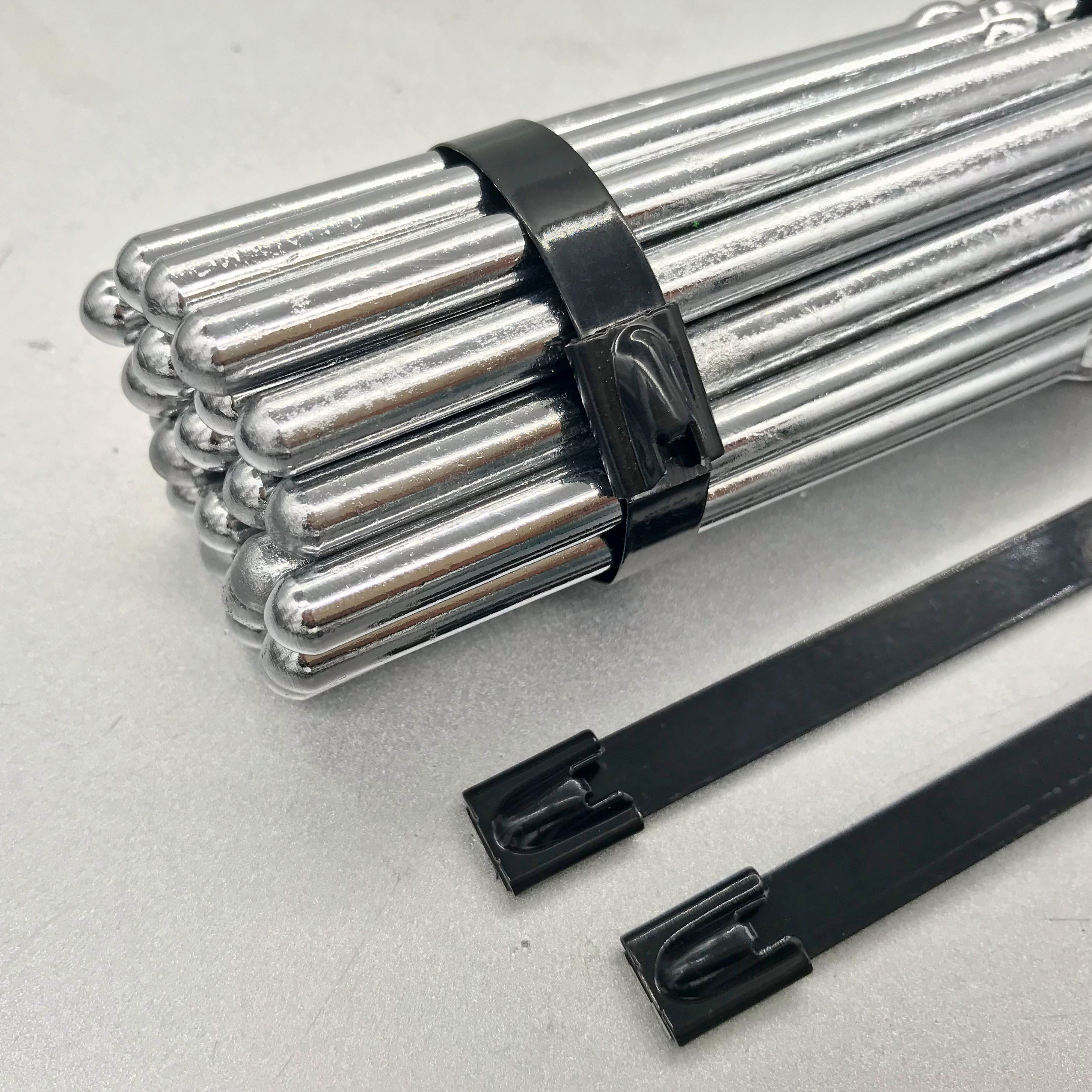 Stainless Steel Cable ties 12*400mm  Self-Locking type Polyester Coated 316 Stainless Steel Cable ties