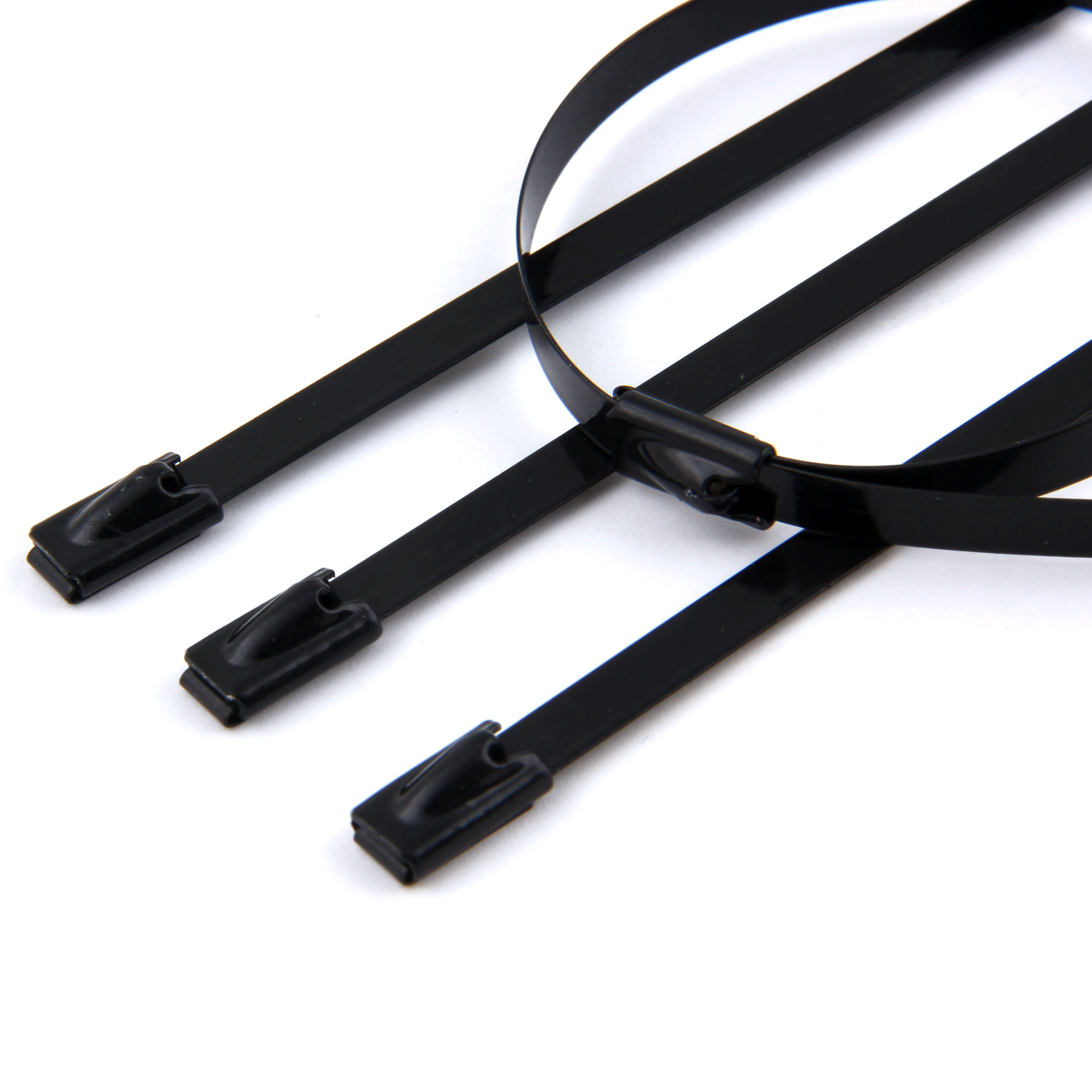 Stainless Steel Cable ties 12*400mm  Self-Locking type Polyester Coated 316 Stainless Steel Cable ties