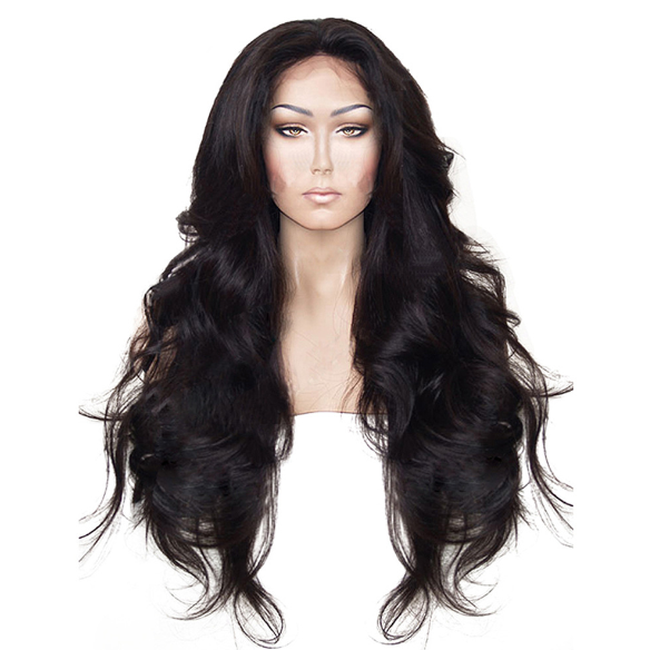 Top Quality Synthetic Wig With Lace Front Premium Fiber Wigs Woman Black Long Curly Hair Wigs Handmade Hairs