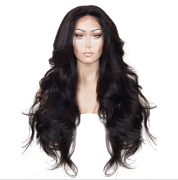 Top Quality Synthetic Wig With Lace Front Premium Fiber Wigs Woman Black Long Curly Hair Wigs Handmade Hairs