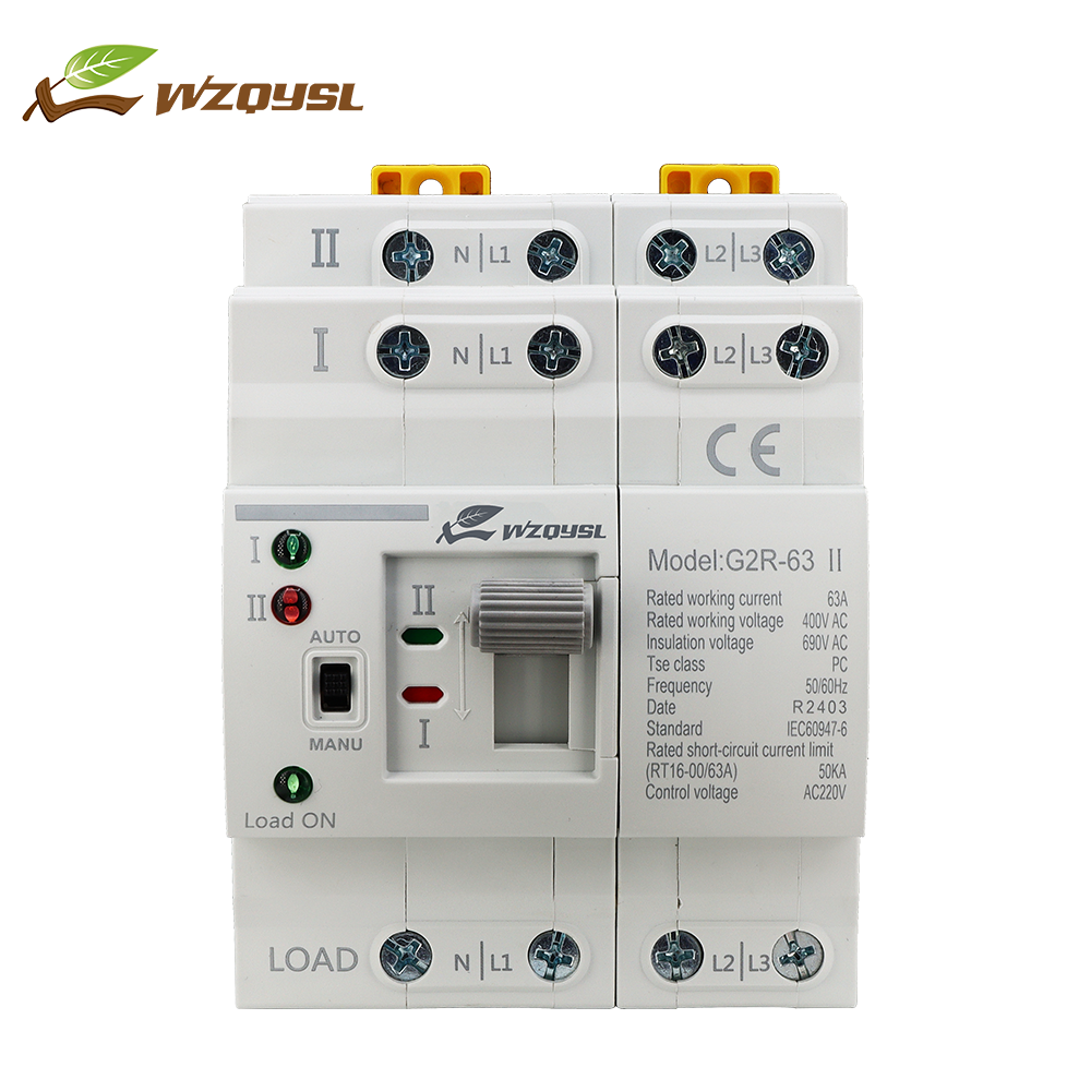 WZQY  Factory Price ATS Automatic Transfer Switch 63A 2 Pole ATS Automatic Transfer Switch Suitable for Diesel Generators