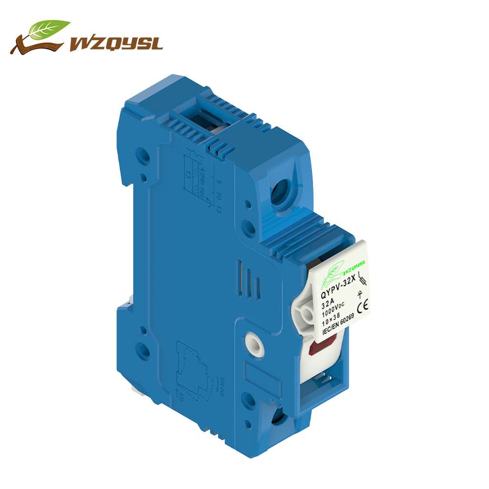 WZQYSL QYPV-32X Solar PV Din rail fuse holder for fuse link 10*38mm 1000V 15amp dc fuse 25A