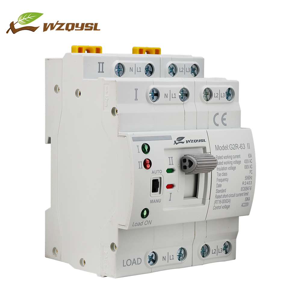 WZQY  Factory Price ATS Automatic Transfer Switch 63A 2 Pole ATS Automatic Transfer Switch Suitable for Diesel Generators