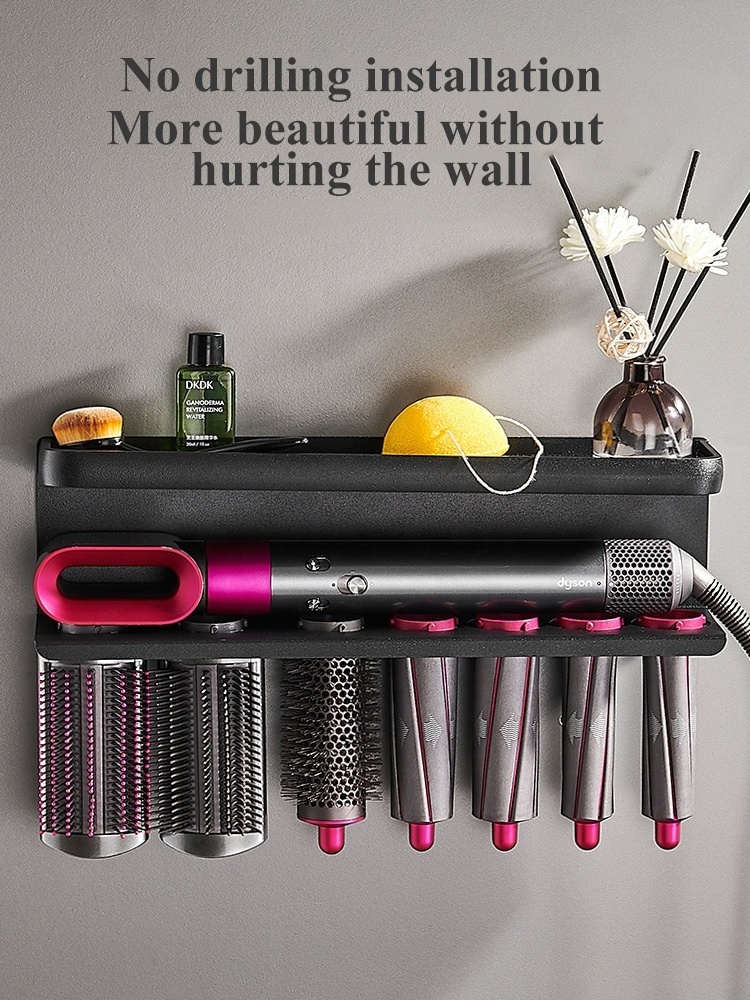 Metal Salon/Household Dyson Hair Dryer Holder Bathroom Storage Shelf Makeup Organizer