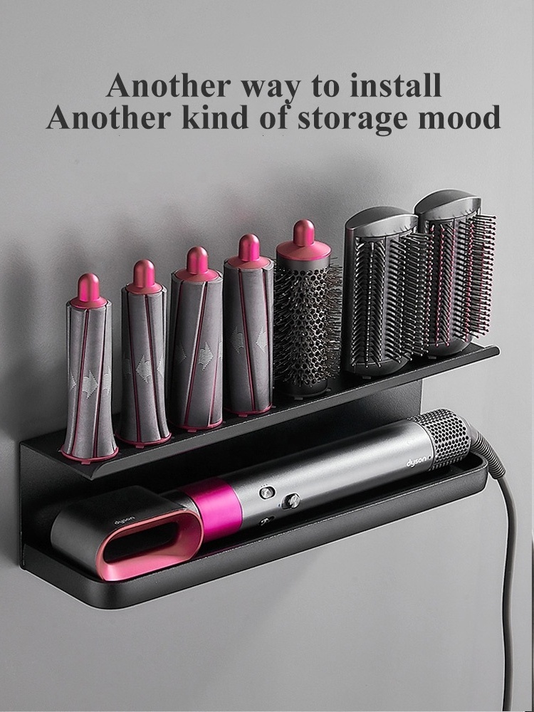 Metal Salon/Household Dyson Hair Dryer Holder Bathroom Storage Shelf Makeup Organizer