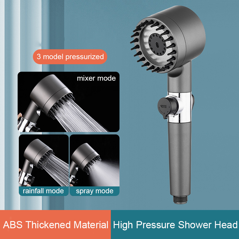 Gun Grey Multi-functional Salon Spa Massage Hand Held Shower Outlet Head Kit with filter for bathroom