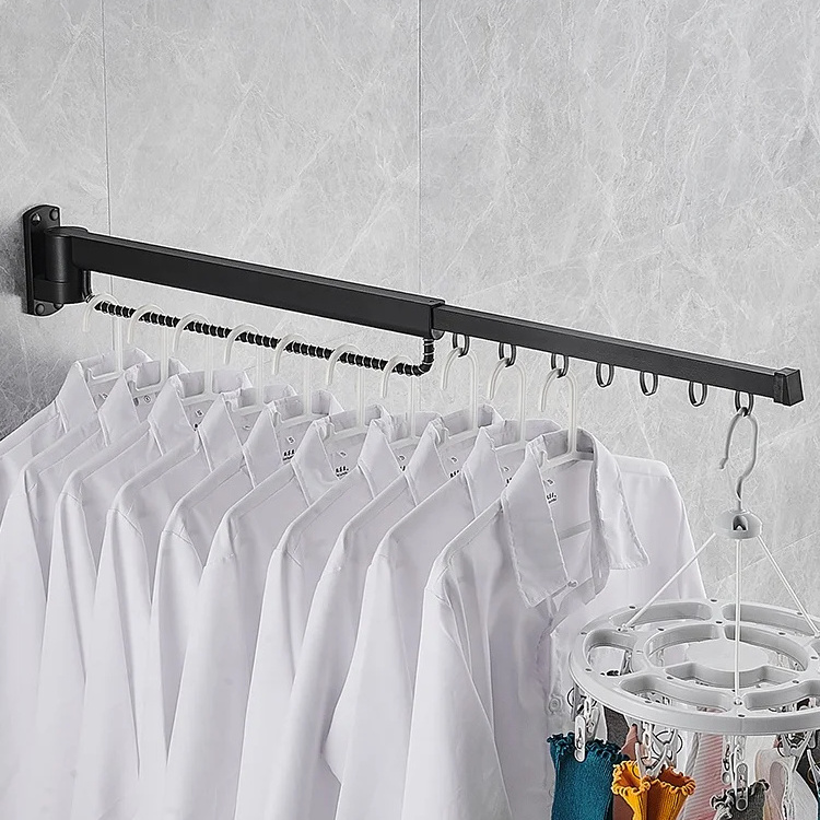 Folding extendable Hanger Wall Mounted Retractable Drying Rack For Clothes Indoor Aluminum Home Laundry Clothesline