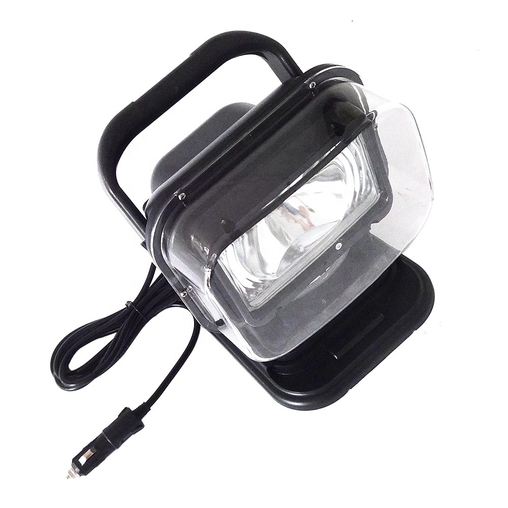 100W halogen bulb portable search light 360 degree rotation marine search light spotlight with magnetic and rubber tray base