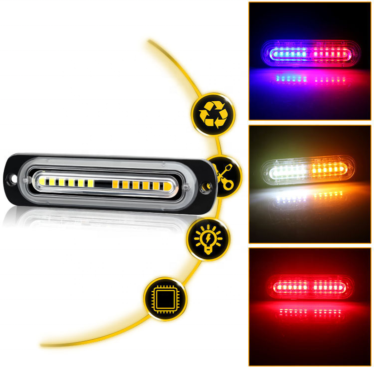 dc12-24v hot sale emergency led blue lights mini waterproof led flashing light module slim surface mount 12v led light for cars