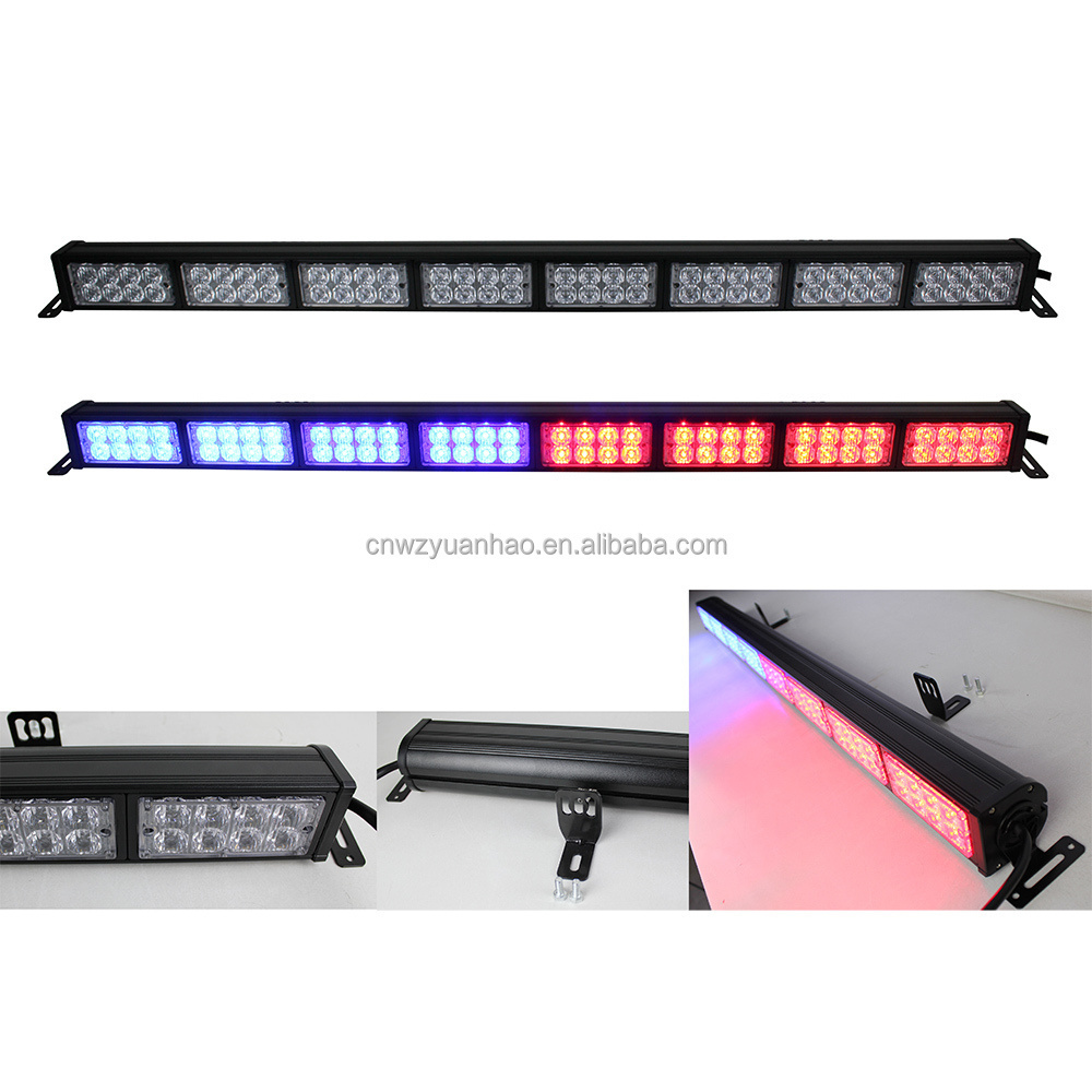 48 inch traffic advisor light bar 3 watt high power led warning light bar Dual color directional emergency light bar amber