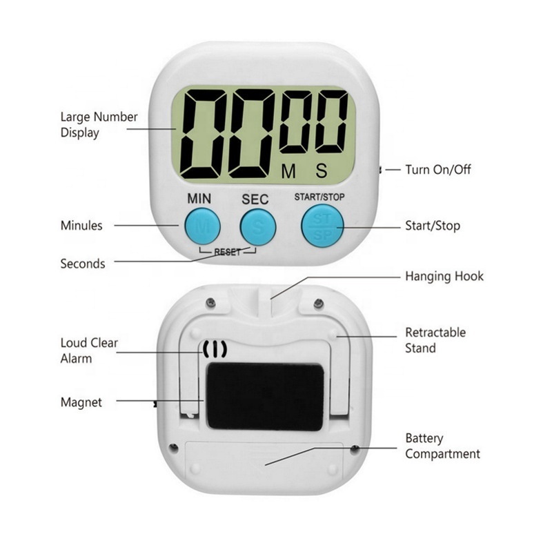 Private Label Digital Delay Timer With Magnetic Backing Kitchen Timer For Coffee Cooking Baking GYM