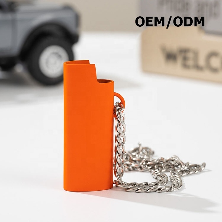 Private Label OEM/ODM Lighter Sleeve Custom Cigarette Lighter Back Cover Regular Lighter Case Holder Neck Chain