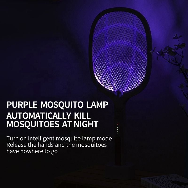 2022 New Electronic Fly Swatter Powerful Grid Mosquito Fly Killer Machine Trap Lamp