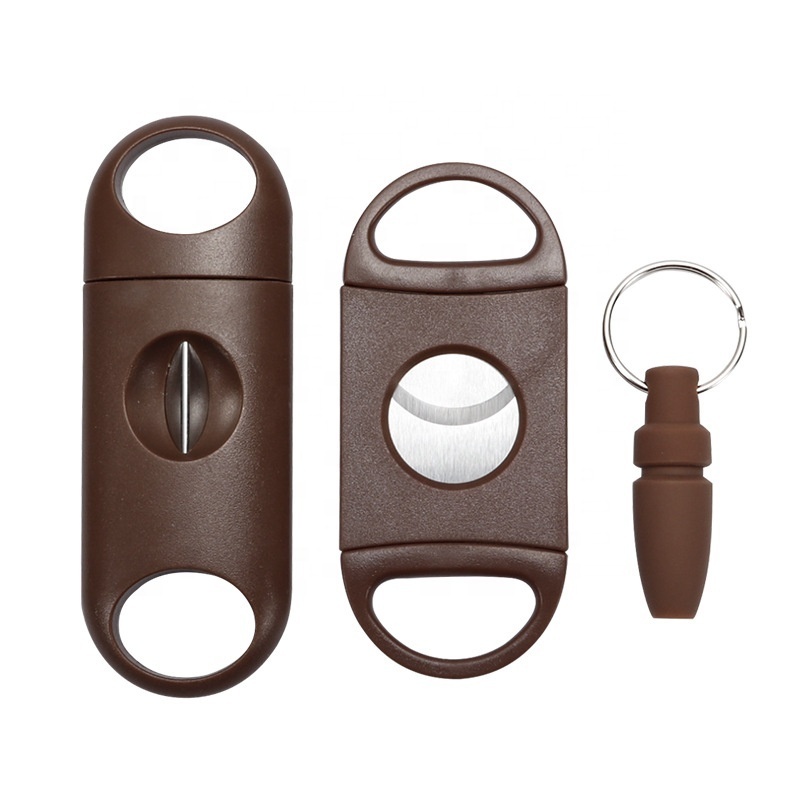 Custom Logo Luxury Packing 3 in 1 V-Cut & Guillotine Cigar Punch Travel Sharp Cigar Cutter Gift Set Accessoires