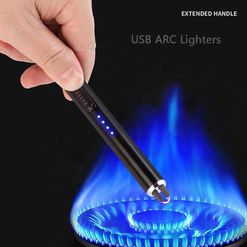 USB Electric Arc Lighter With Button For Light Candles Stoves Outdoor Grill Camping Barbecue Kitchen Firework