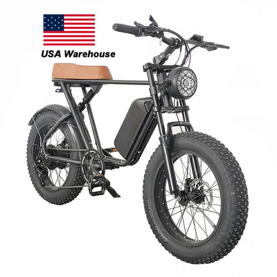 USA Warehouse 1000Watt 48V Full suspension ebike 20inch electric fat tire bike hybrid mtb e-bike