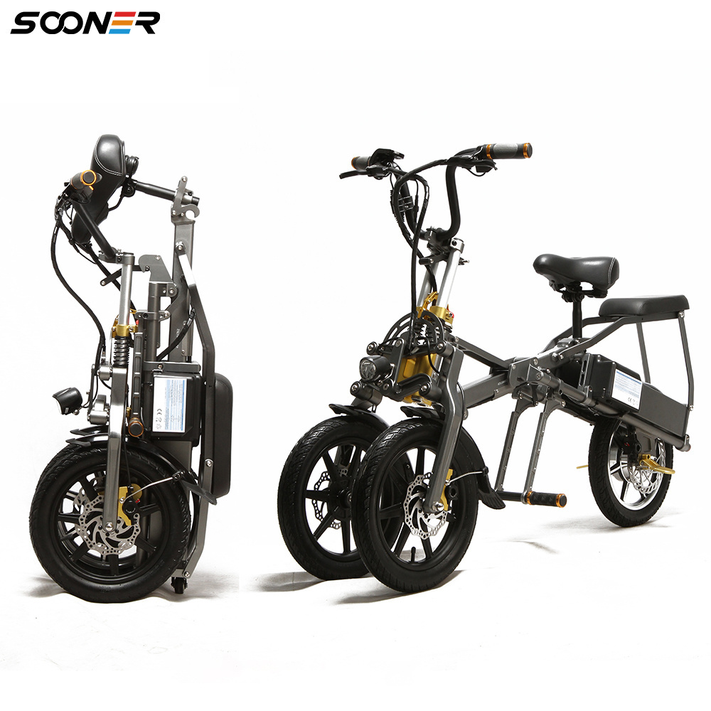 Hydraulic Brakes Three wheel scooters electric Full Suspension electric bike bicycle 2 seat scooter