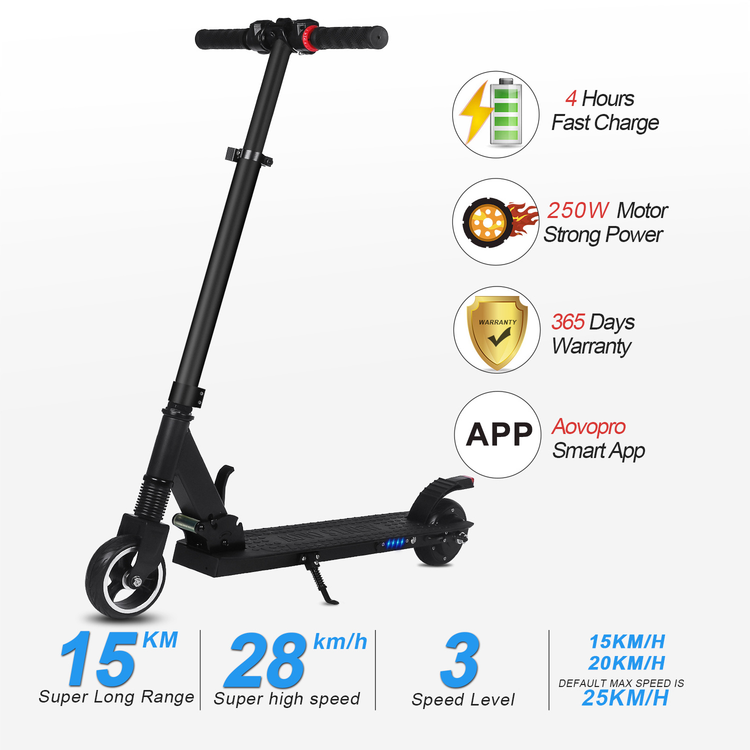 Aovo pro ESMINI EU UK Warehouse 250W cheap Electric Scooters adult kids portable kick scooter