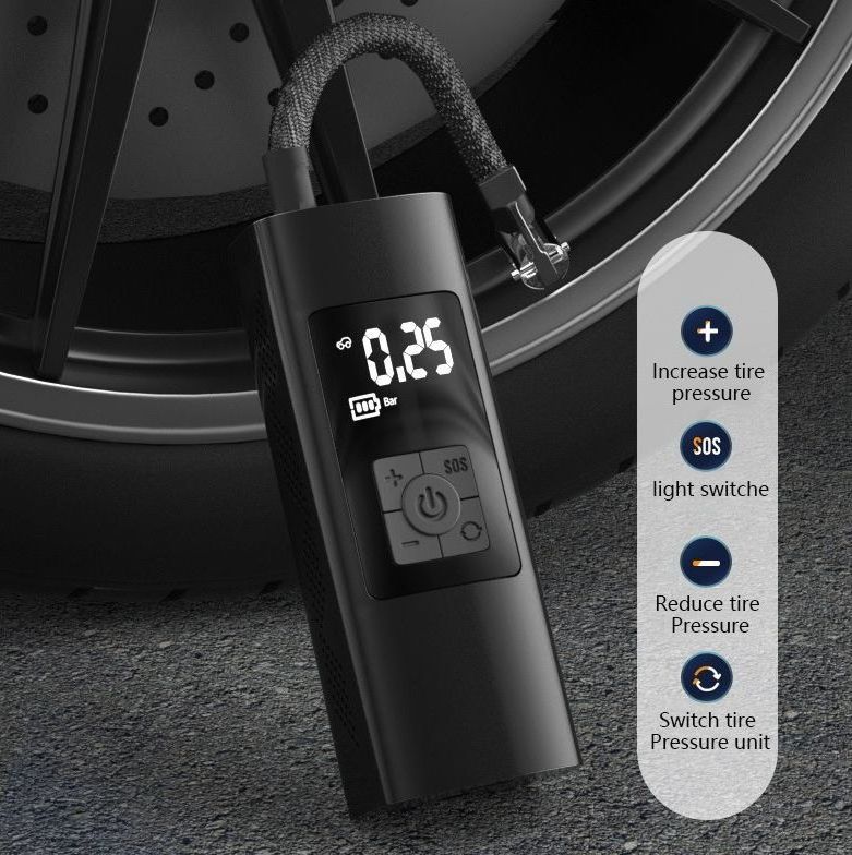 Portable wireless Air Pump car 12v Tire Inflator Mini Electric Hand Held Air Compressor with LCD display