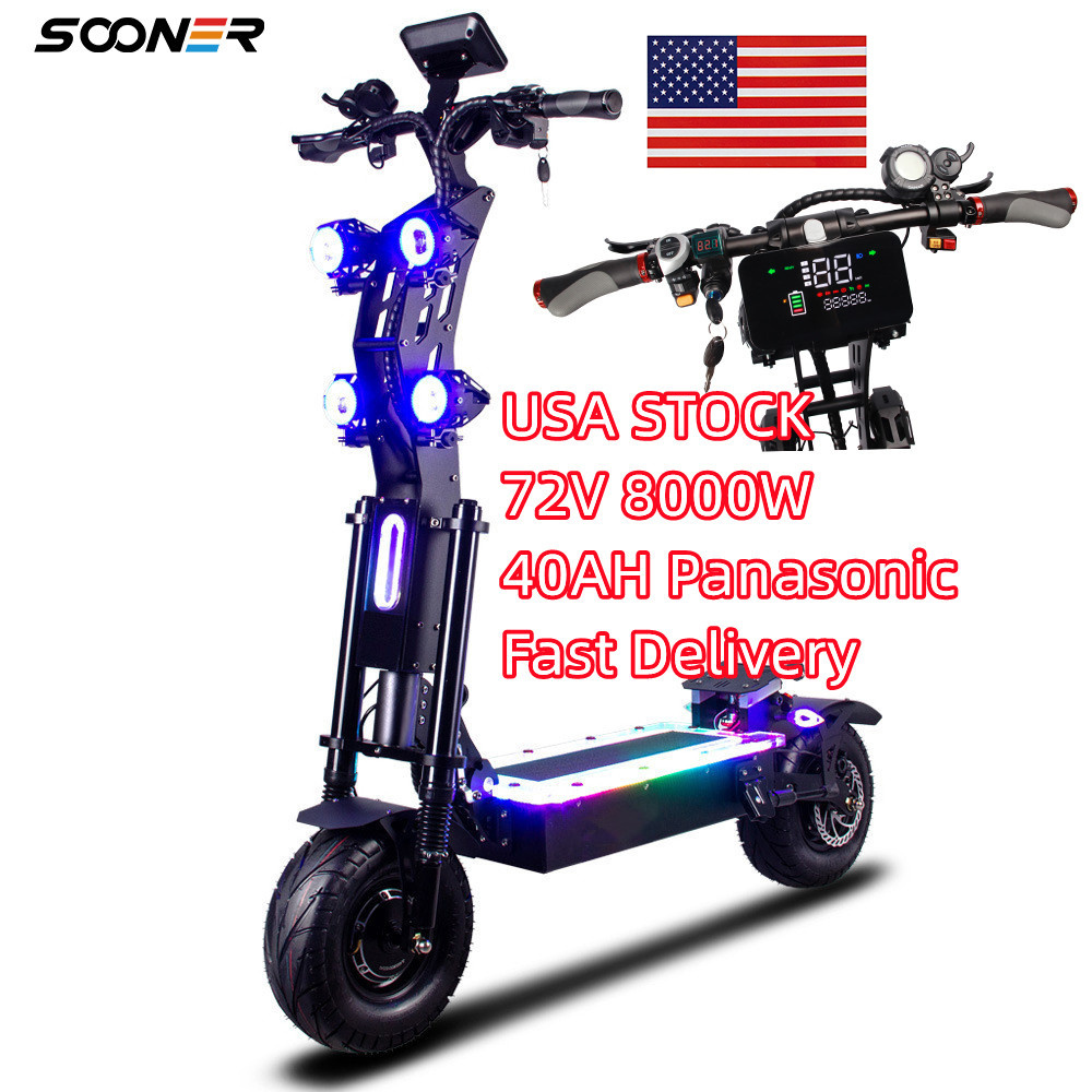 USA STOCK  8000W 72 V  55mph Dual motor E scooter powerful scooters off road electric scooter