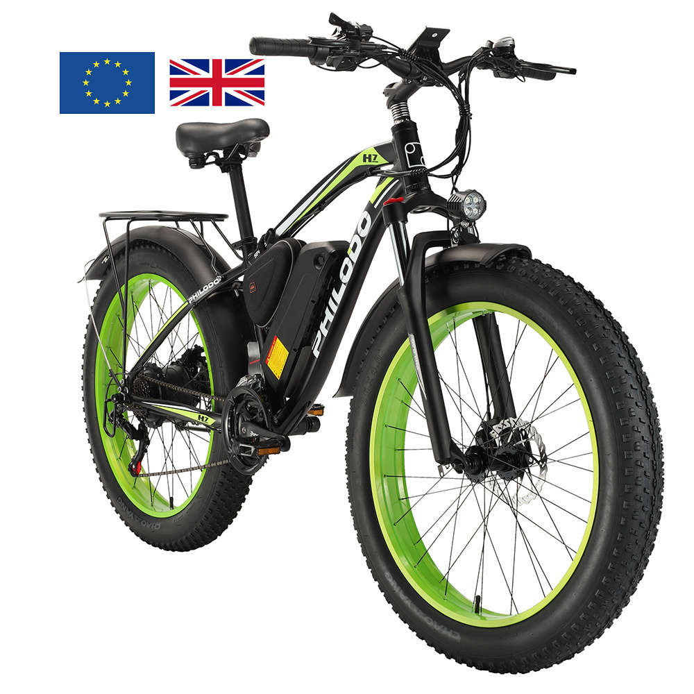 EU Warehouse 1000W 48V 17.5Ah electric bike PHILODO hydraulic brake bicycle 26inch fat tire mountain bikes