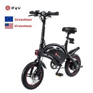 Dyu D3F 14inch Cheap Foldable mini Smart E bike Fashion E bike Electric Bicycle Ebike 250W 10AH