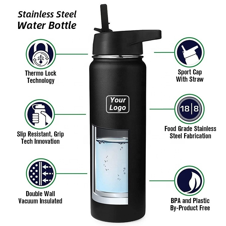 32oz 40oz Stainless Steel Water Bottles Leak Proof Vacuum Insulated Water Bottle Thermos Flask Sport Water Bottle