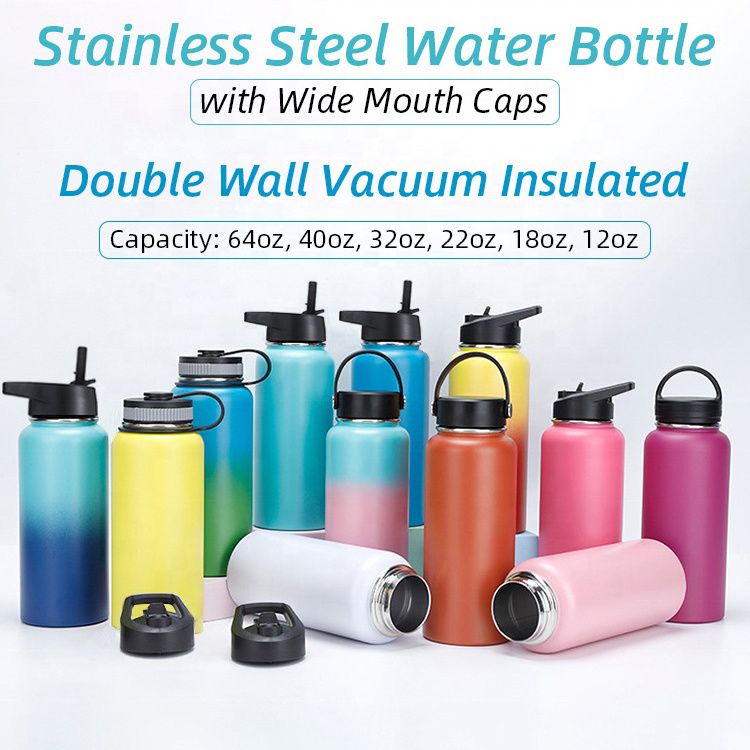 32oz 40oz Stainless Steel Water Bottles Leak Proof Vacuum Insulated Water Bottle Thermos Flask Sport Water Bottle