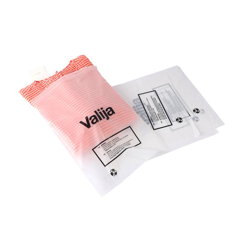 Biodegradable Plastic Zipper Food Storage Bags Slide Matte/ Frosted Packaging Clear Clothing Tshirt Poly Zip Bag For Own Logo