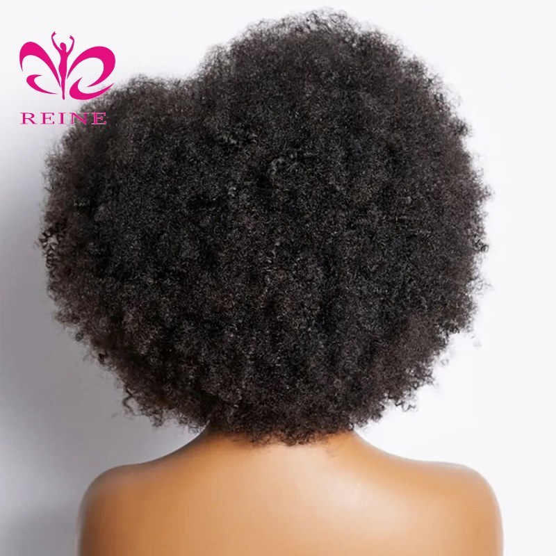 Afro Kinky Curly Lace Front Wig Natural Color Afro Bob Human Hair Natural Hairline 13X4 Glueless Short Human Hair Wigs