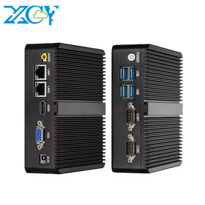 XCY fanless mini pc desktop J4125 J1900 3805U i3 i5 5200U NUC mini pc win10 linux with Dual RS232 Dual Lan industrial computer