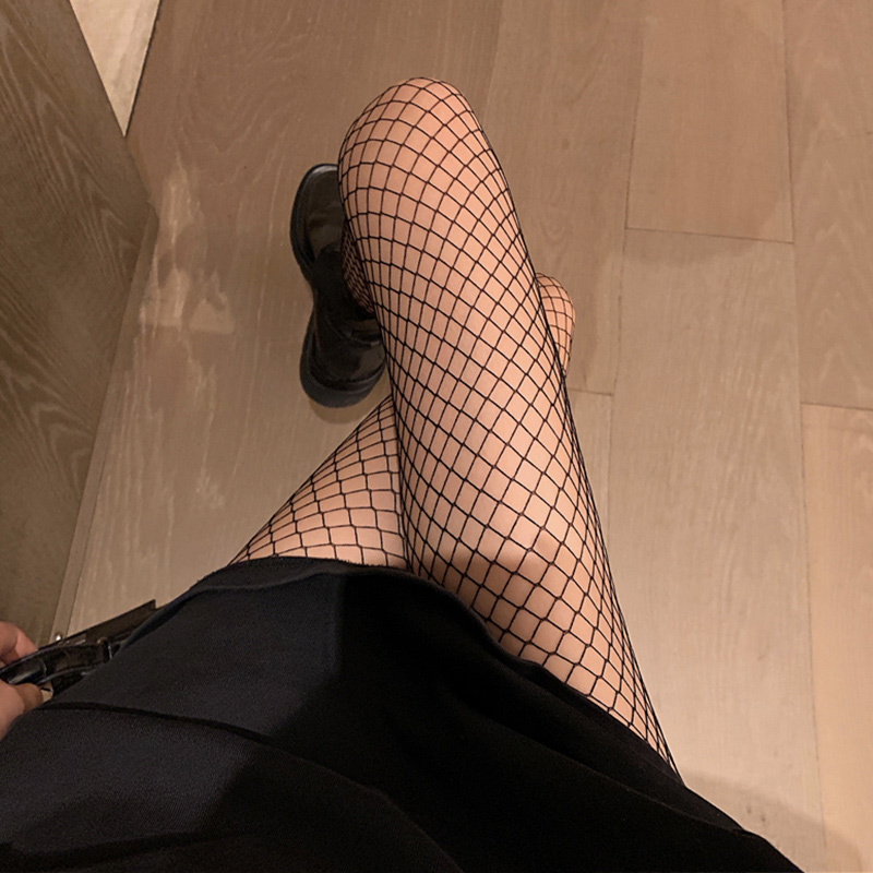 White Girl Silicone Strip Anti Slip Fish Net Stockings Sexy Women Anti Fall Off Nylon Knee High Rhinestone Fishnet Stockings