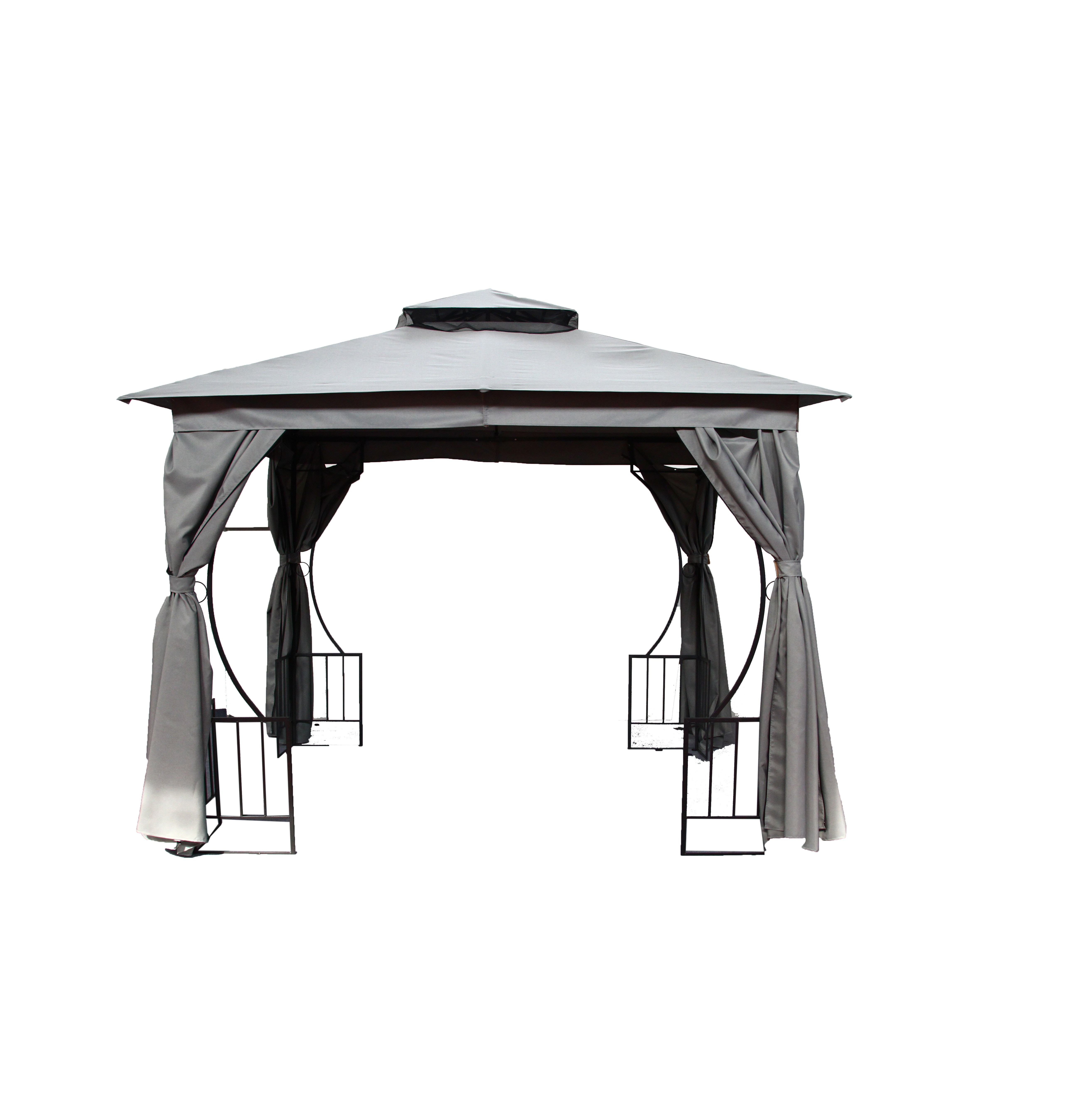 10' x 10'  Steel Outdoor Garden Gazebo With Curtains