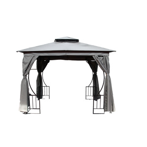 10' x 10'  Steel Outdoor Garden Gazebo With Curtains