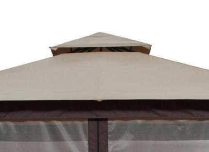 10' x 10' Outdoor  Gazebo with Zipped Curtain Sidewalls,2-Tier Steel Frame Gazebo for Patio