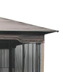 10' x 12'  Steel Fabric Outdoor  Gazebo with  Mosquito Curtains ,2-Tier  Gazebo for Patio