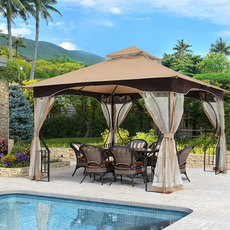 High Quality Morden BBQ Party  Polycarbonate Roof  Luxury Aluminium PC top Garden Outdoor Gazebos