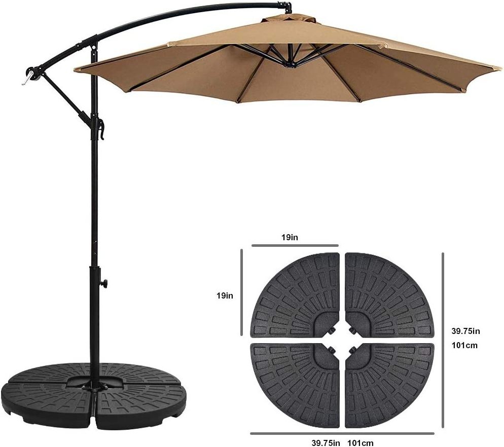 Water and Sand Filled Umbrella Base for Cantilever Offset Patio Market Umbrella with Carry Handles (Black)