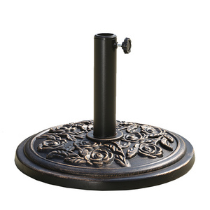 12.0kgs Outdoor Umbrella Base Stand Heavy Duty Market Patio Umbrella Holder, 17.7" Diameter 21lbs Weight Capacity, Bronze color