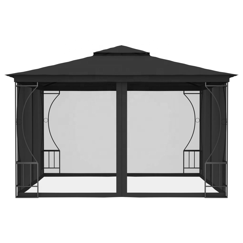 Party Tent Gazebo Canopy Garden Waterproof Gazebos With Black Four Sided Mosquito Net