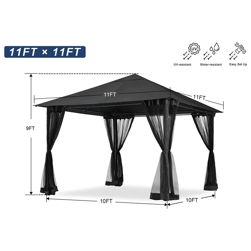 Lawn Garden Backyard and Deck 10x10 FT Outdoor Patio Gazebo Canopy with Mosquito Netting