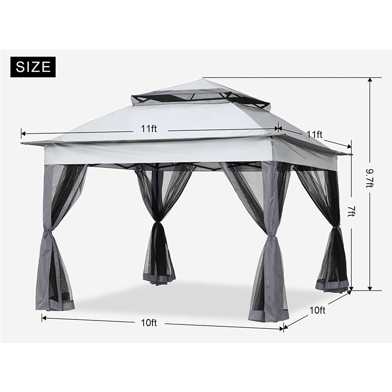 10x10 Outside Garden Tent Gazebo Outdoor with Mesh Walls