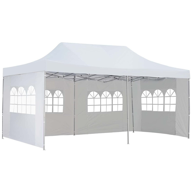 10'x10' Patio  Aluminum Frame Metal Roof Outdoor Hardtop Gazebo Canopy with Curtains and Netting