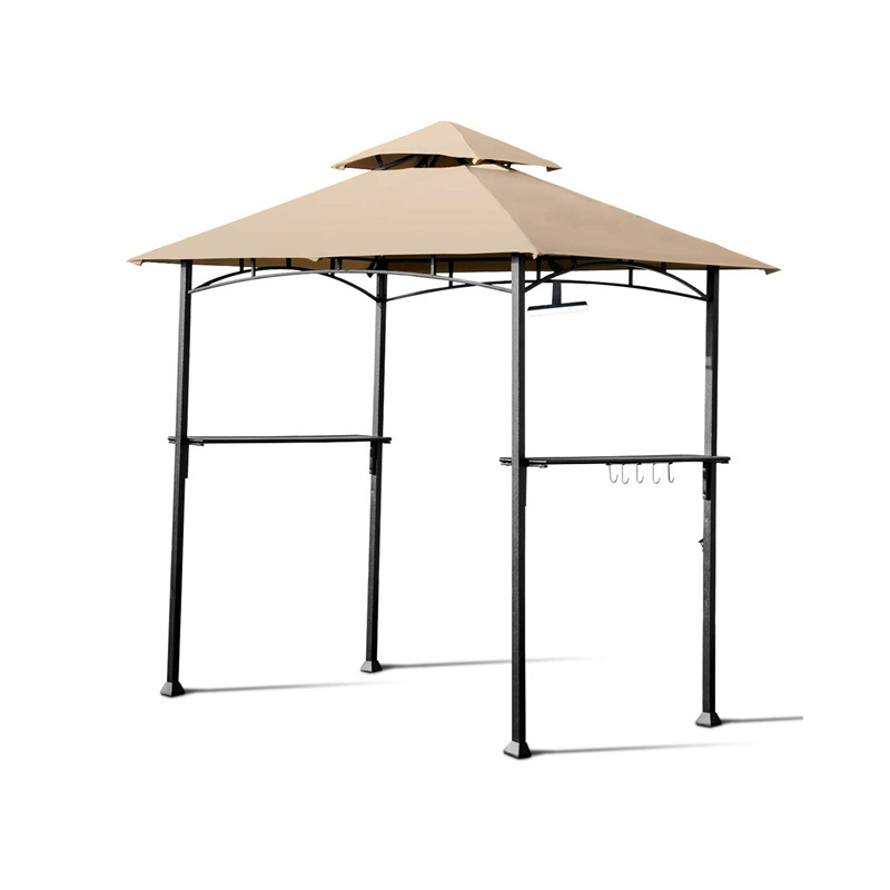 Barbecue Grill Gazebo 8 x 5 ft Double Flat Roof Gazebo Outdoor BBQ Metal grill Gazebo Tent For Garden