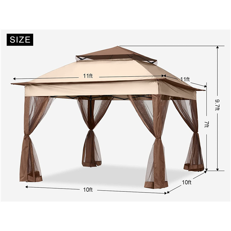 Outside Garden Furniture Waterproof Patio Gazebo Outdoor Pop Up Gazebo with Mesh Walls