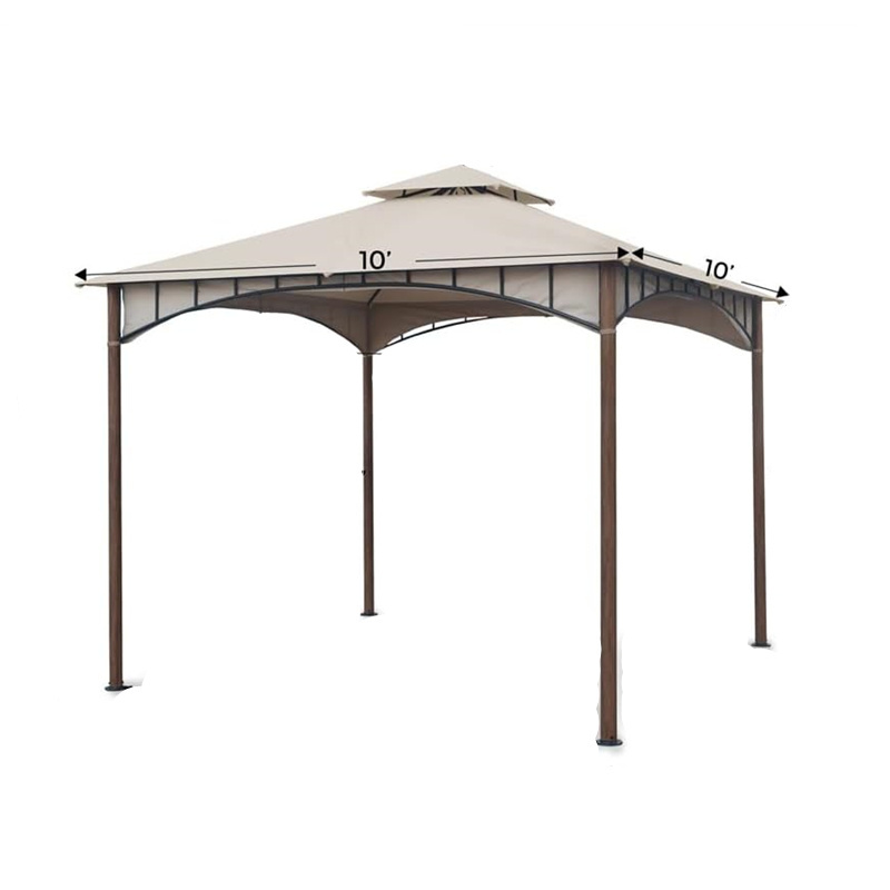 10 ft. x 10 ft Steel Outdoor Patio Gazebo for Shade and Rain Waterproof Soft Top Steel Metal Gazebo